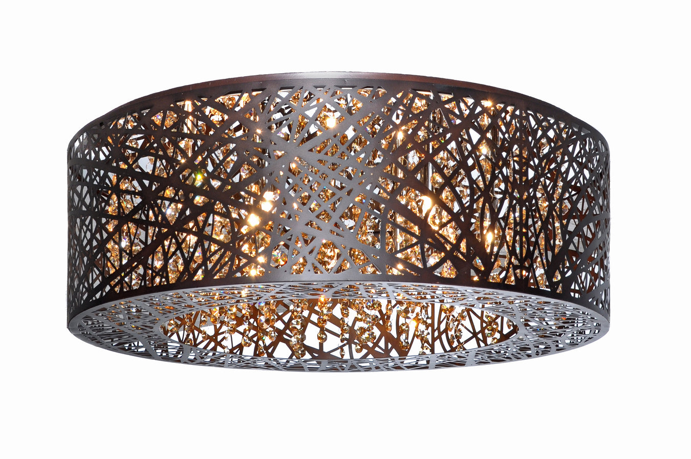 Inca 9-Light Flush Mount in Bronze