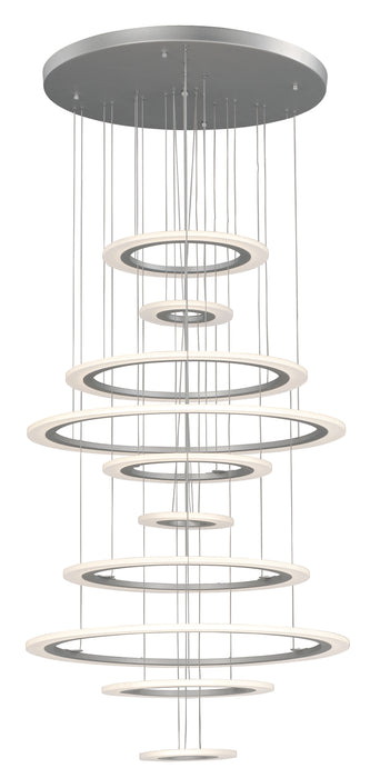 Saturn II 10-Light LED Pendant in Matte Silver