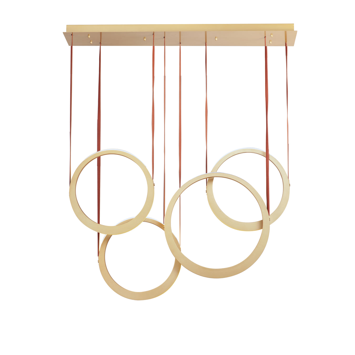 Tether 4-Light LED Pendant in Natural Aged Brass