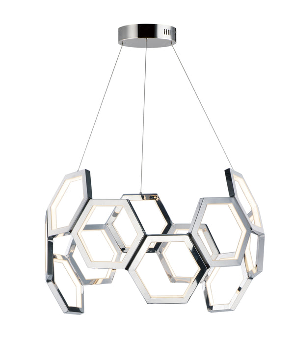 Polygon LED Pendant in Polished Chrome