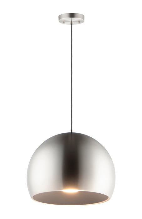 Palla 16" LED Pendant in Satin Nickel / Black