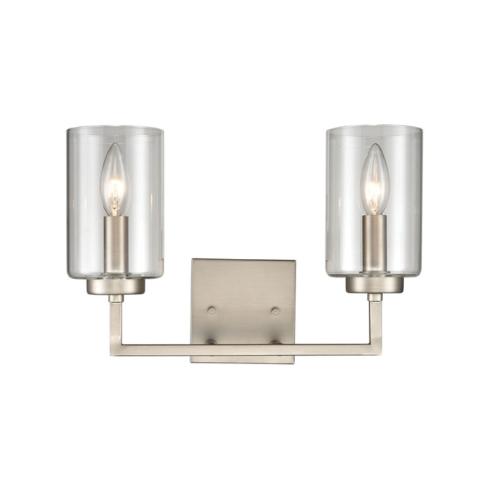 West End 2-Light Bath Vanity Light in Brushed Nickel