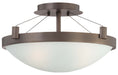 Suspended 3-Light Semi Flush Mount in Copper Bronze Patina - Lamps Expo