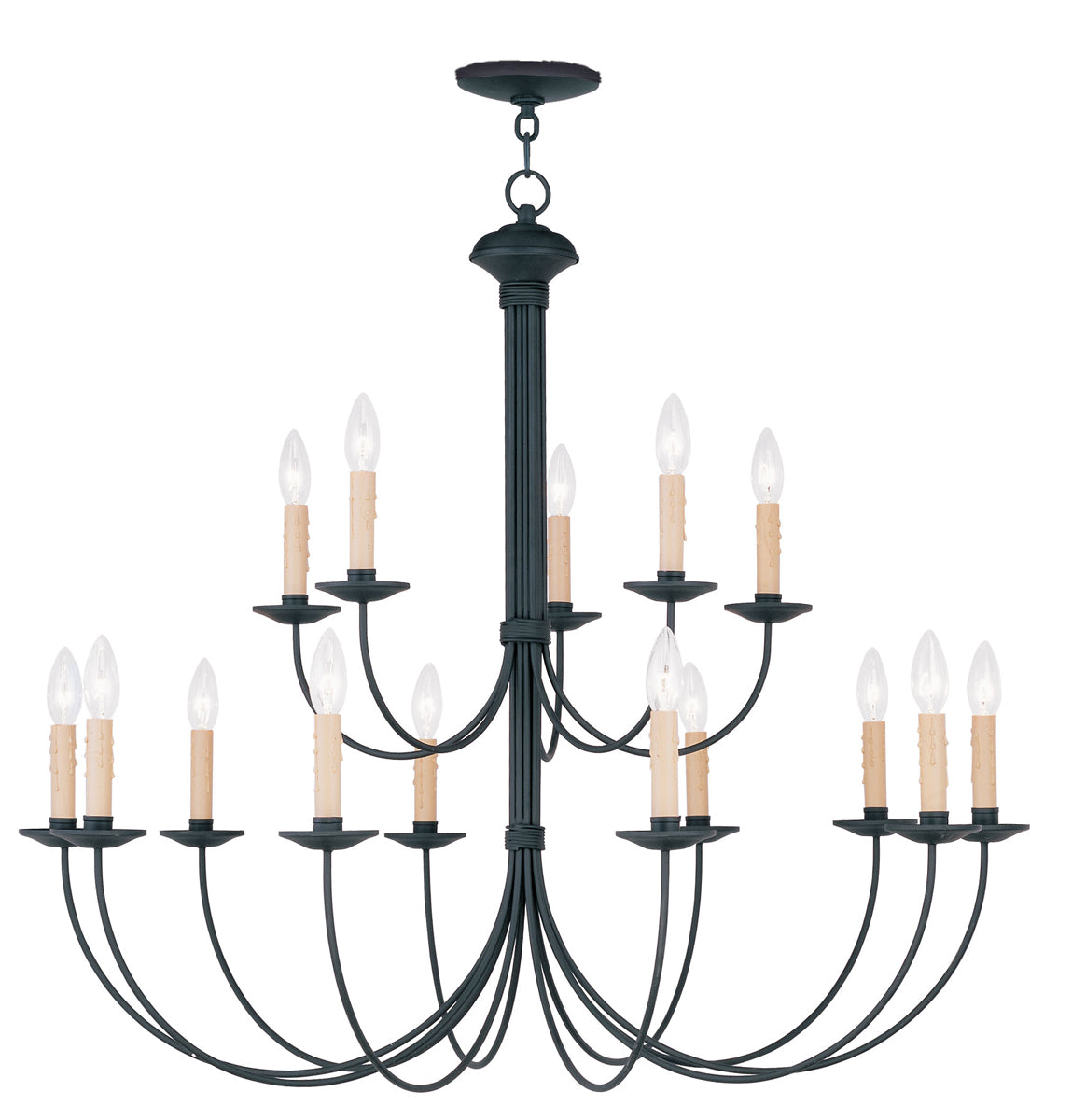 Heritage 15-Light Chandelier in Black - Lamps Expo