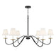 Meridian (M100106BNB) 6-Light Chandelier in Black with Natural Brass Accents