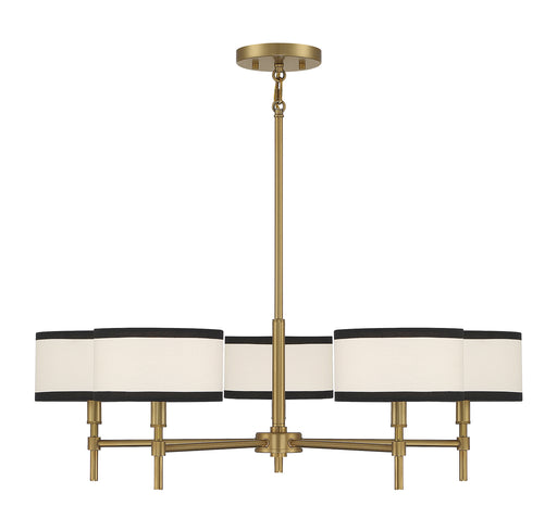 Meridian (M10011NB) 5-Light Chandelier in Natural Brass