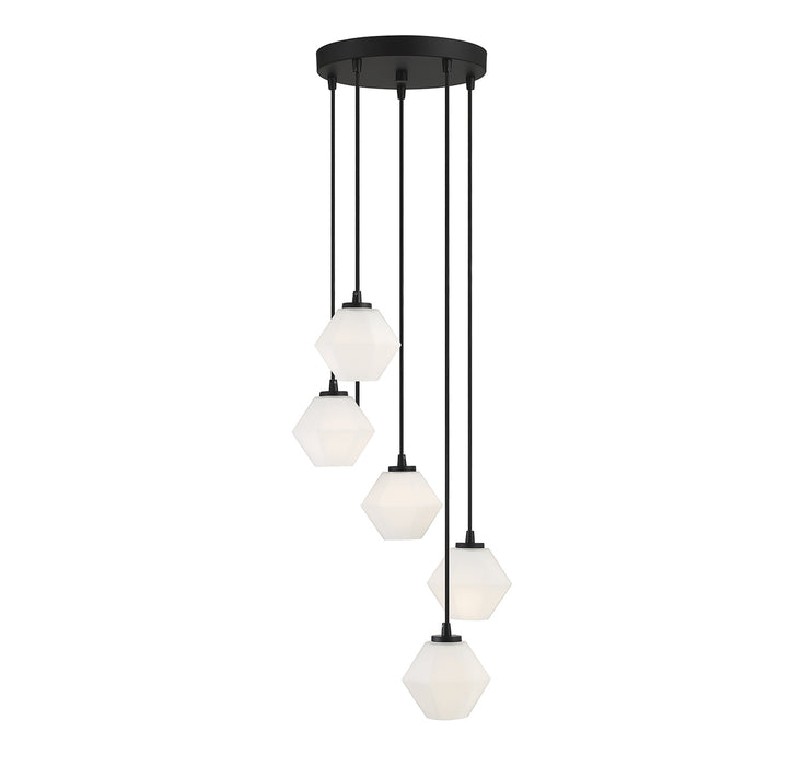 Meridian (M10094MBK) 5-Light Chandelier in Matte Black