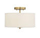 2-Light Ceiling Light in Natural Brass