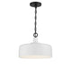 1-Light Pendant in White with Black