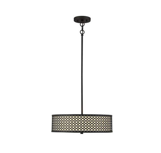 Meridian (M70108MBK) 3-Light Pendant in Matte Black