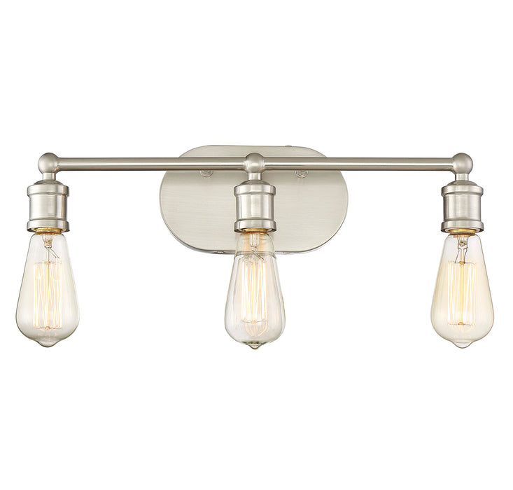 3-Light Bathroom Vanity Light in Brushed Nickel