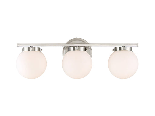 Meridian (M80023BN) 3-Light Bathroom Vanity Light in Brushed Nickel