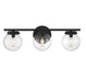 3-Light Bathroom Vanity Light in Matte Black