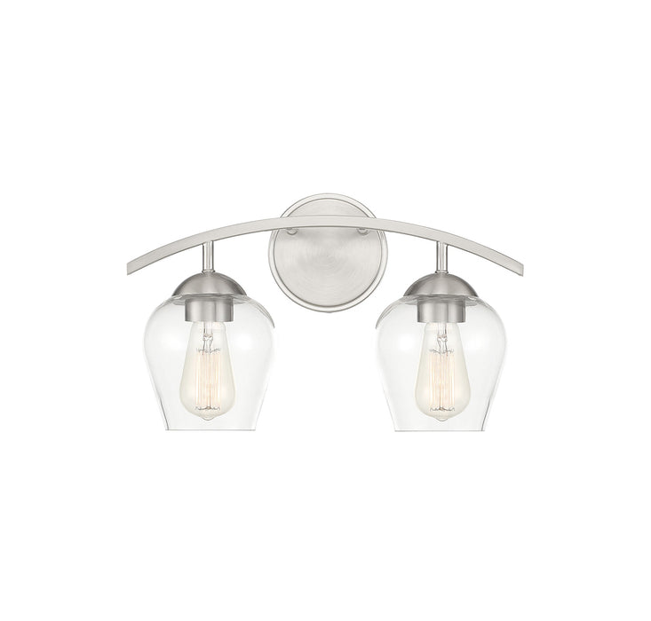 2-Light Bathroom Vanity Light in Brushed Nickel