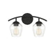 2-Light Bathroom Vanity Light in Matte Black