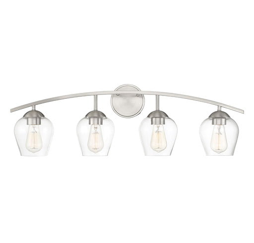 4-Light Bathroom Vanity Light in Brushed Nickel