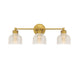 3-Light Bathroom Vanity Light in Natural Brass