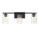 3-Light Bathroom Vanity Light in Matte Black