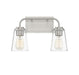 2-Light Bathroom Vanity Light in Brushed Nickel