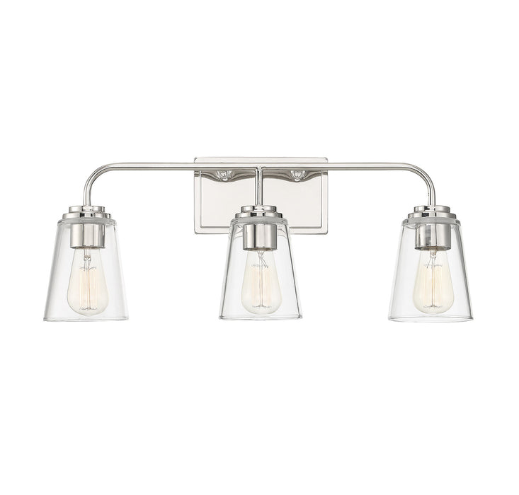 3-Light Bathroom Vanity Light in Polished Nickel