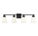 4-Light Bathroom Vanity Light in Matte Black