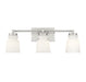 3-Light Bathroom Vanity Light in Brushed Nickel