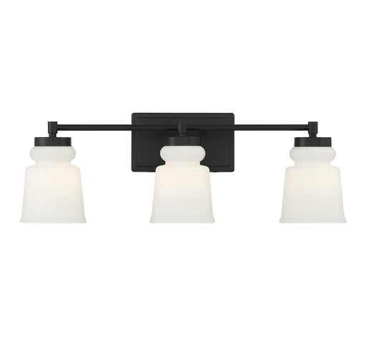 3-Light Bathroom Vanity Light in Matte Black