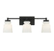 3-Light Bathroom Vanity Light in Matte Black