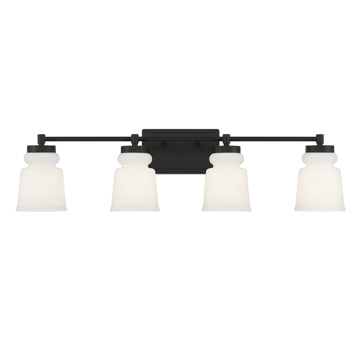 4-Light Bathroom Vanity Light in Matte Black