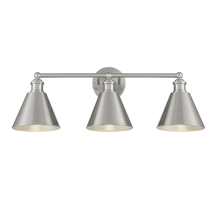 Meridian (M80064BN) 3-Light Bathroom Vanity Light in Brushed Nickel