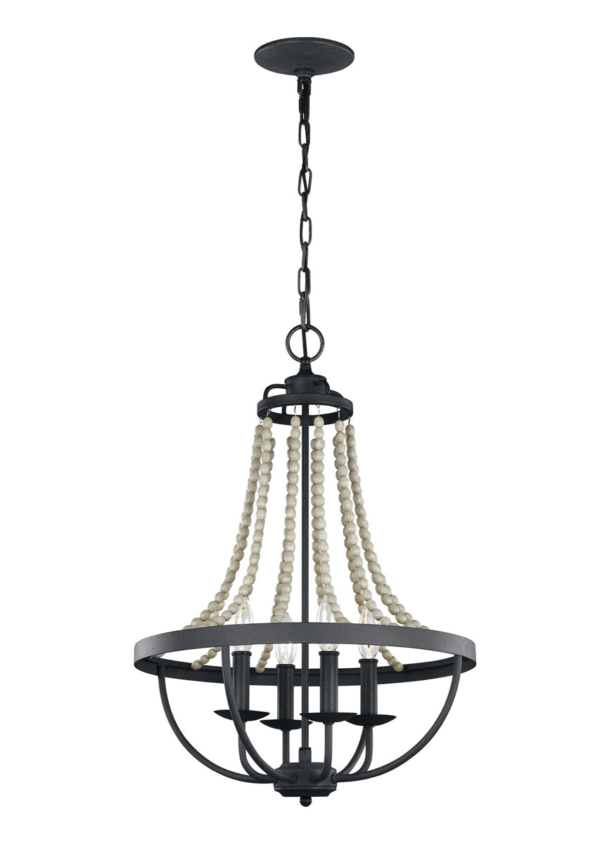 Nori Chandelier in Dark Weathered Zinc/Driftwood Grey - Lamps Expo