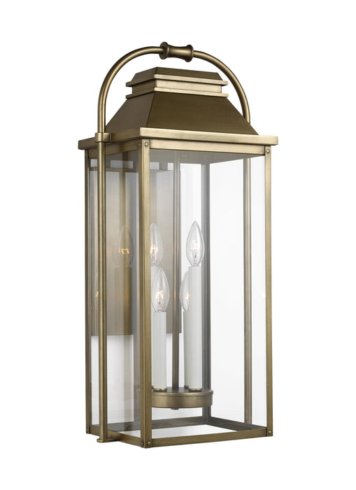 Wellsworth Outdoor Lighting in Painted Distressed Brass - Lamps Expo