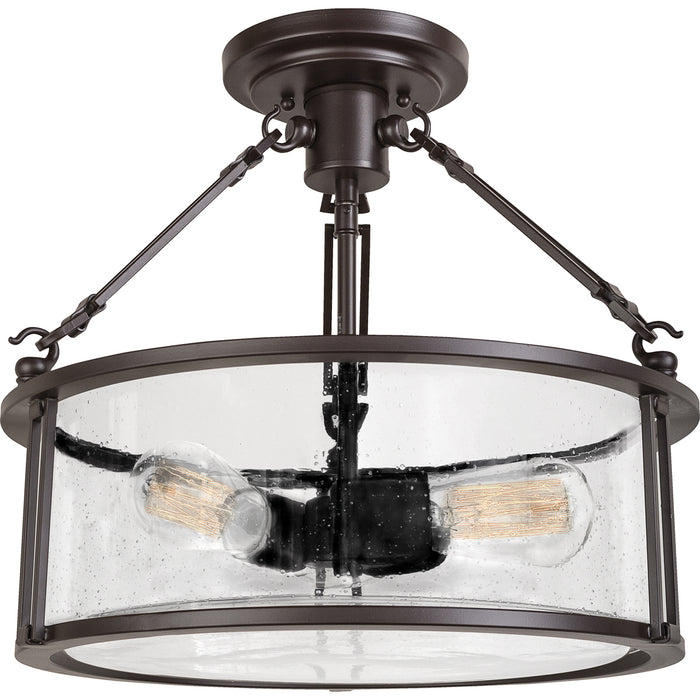 Buchanan 3-Light Semi-Flush Mount in Western Bronze