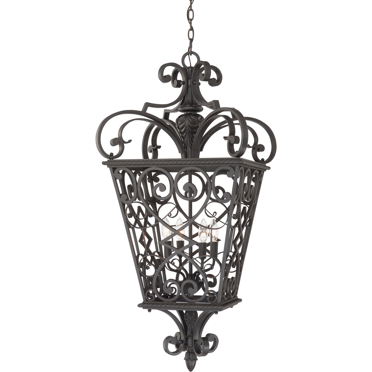 Fort Quinn 4-Light Chandelier in Marcado Black