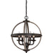 Fusion 4-Light Pendant in Rustic Black