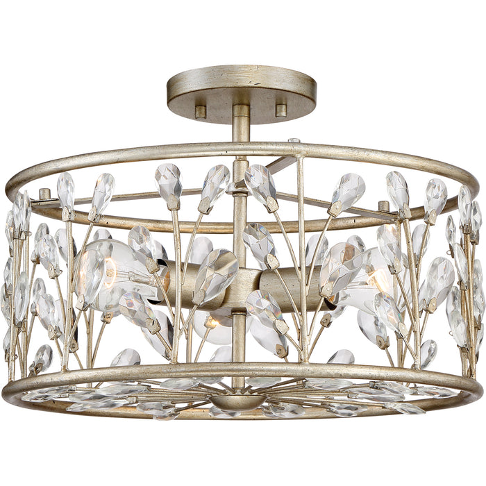 Meadow Lane 3-Light Semi-Flush Mount in Vintage Gold