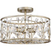 Meadow Lane 3-Light Semi-Flush Mount in Vintage Gold