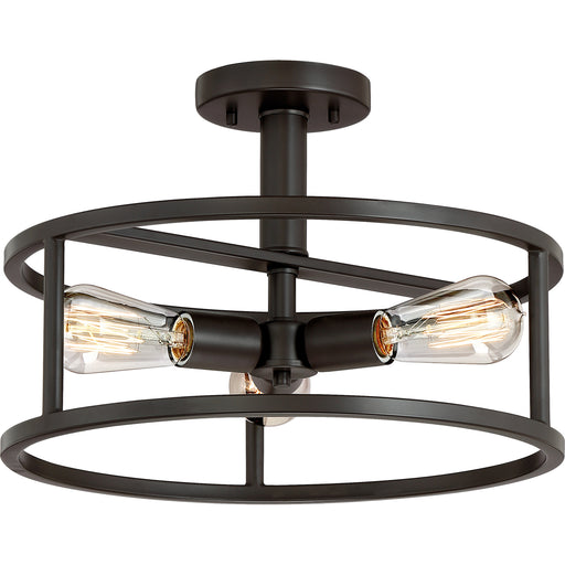 New Harbor 3-Light Semi-Flush Mount in Western Bronze