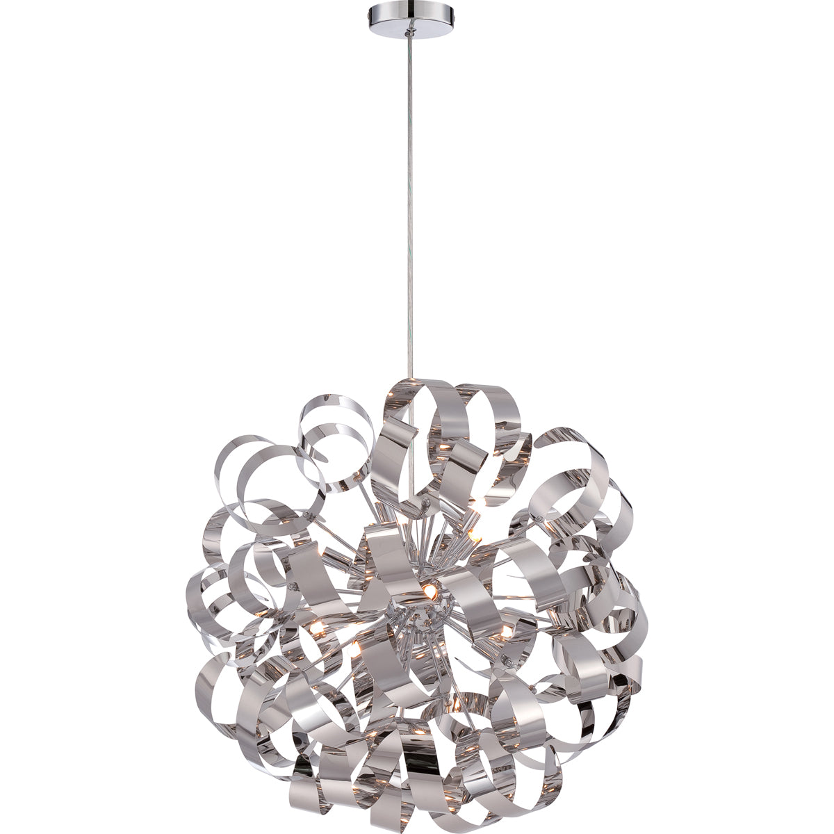 Ribbons 12-Light Pendant in Polished Chrome