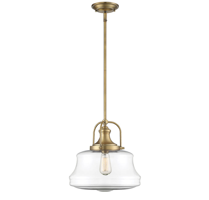 Garvey 1-Light Pendant in Warm Brass