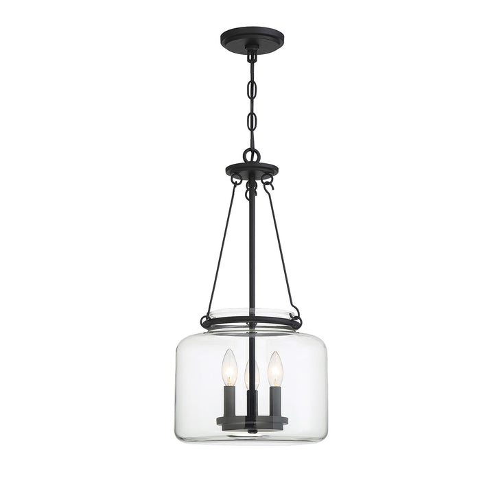 Akron 3-Light Pendant in Matte Black