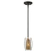 Dunbar 1-Light Mini-Pendant in Warm Brass with Bronze accents