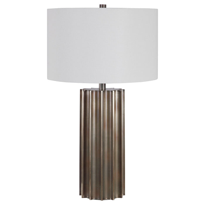 Uttermost's Khalio Gun Metal Table Lamp Designed by Carolyn Kinder - Lamps Expo