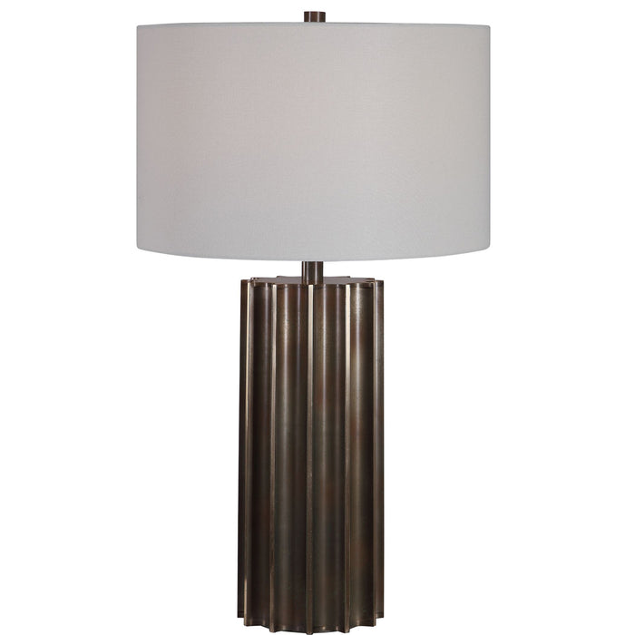 Uttermost's Khalio Gun Metal Table Lamp Designed by Carolyn Kinder