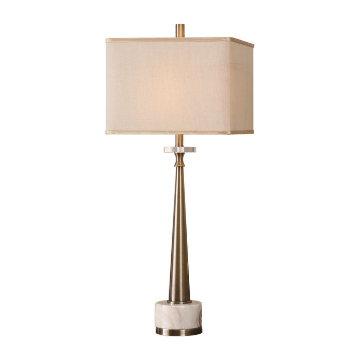 Uttermost's Verner Tapered Brass Table Lamp Designed by David Frisch