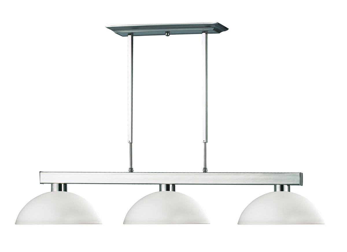 Cobalt 3-Light Billiard in Brushed Nickel with Matte Opal Glass - Lamps Expo