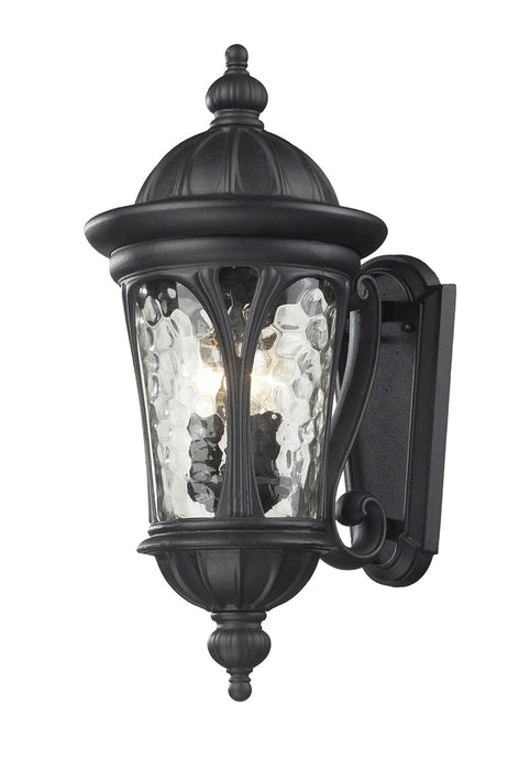 Doma 3-Light Outdoor-Light in Black with Water Glass Glass - Lamps Expo