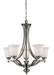 Lagoon 5-Light Chandelier in Brushed Nickel with Matte Opal Glass - Lamps Expo