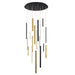 Santana 18-Light Chandelier in Black/Sn/Antique Brass