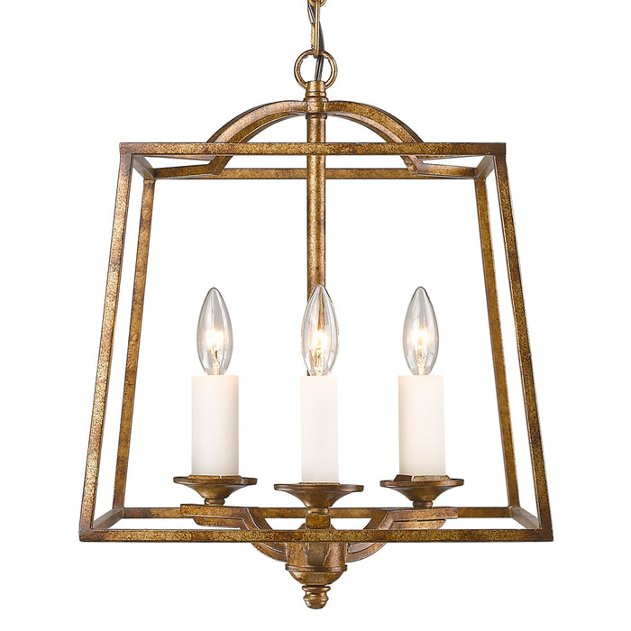 Athena 3-Light Pendant in Grecian Gold Incandescent - Lamps Expo